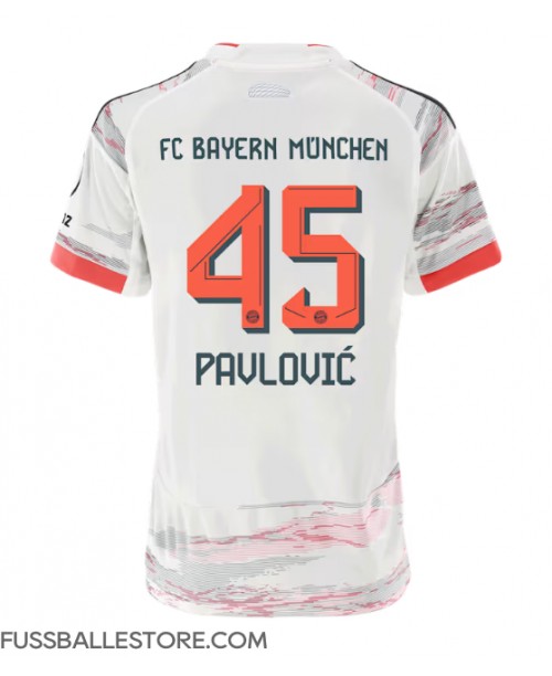 Günstige Bayern Munich Aleksandar Pavlovic #45 Auswärtstrikot Damen 2025-26 Kurzarm Günstige Bayern Munich Aleksandar Pavlovic #45 Auswärtstrikot Damen 2025-26 Kurzarm